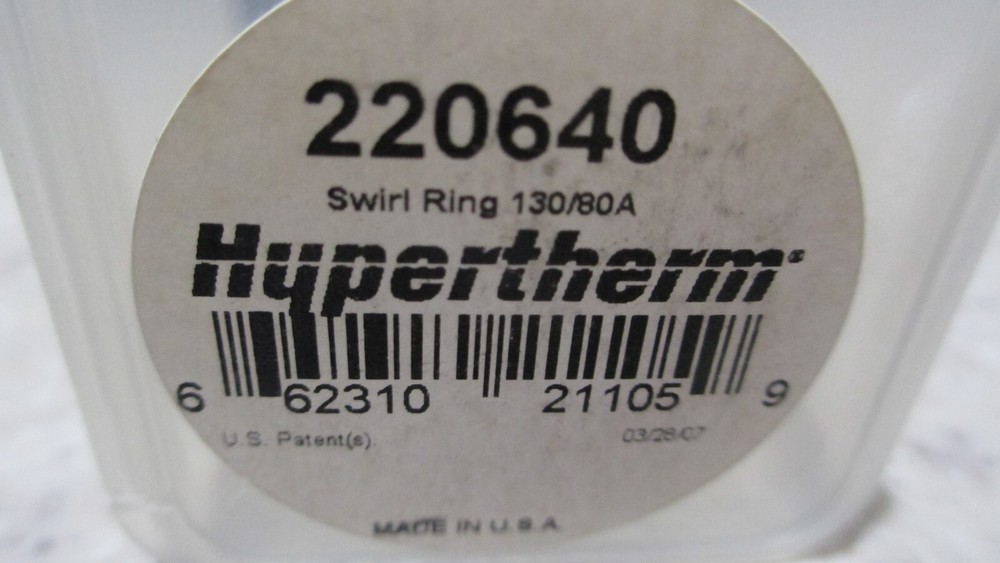 Hypertherm 220640 Swirl Ring, 130/80A