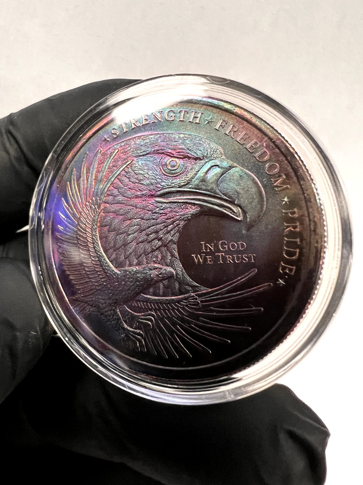Monster Rainbow 🌈 Toned Copper Rounds, Strength, Freedom & Pride, Eagle Copper
