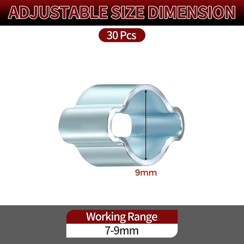 30 Pack Galvanizing Plate Double Ear Hose Clamps, Working Range 7-9mm