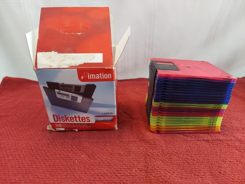 Imation Neon Diskettes 24 Pack IBM 2HD 3.5" OPEN BOX (T8)
