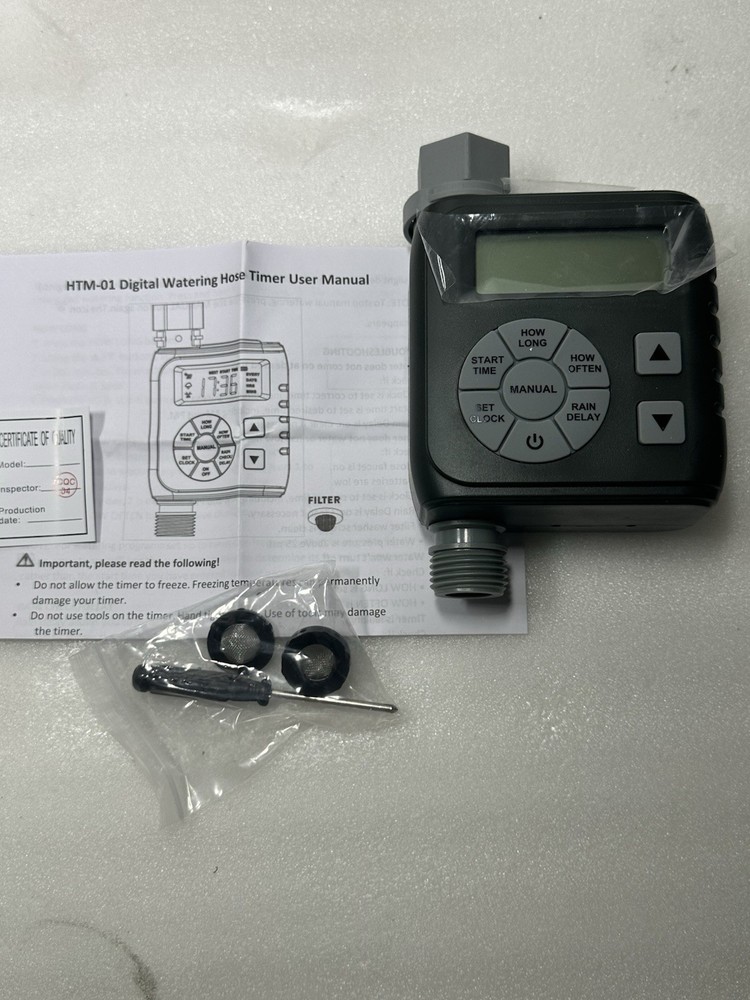 DIGITAL WATERING TIMER HOSE/FAUCET CONTROLLER SPRINKER LAWN/YARD HTM-01 NEW SEE