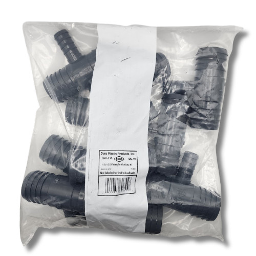 5 Pack Barbed Reducing Tee 2" x 3/4"
