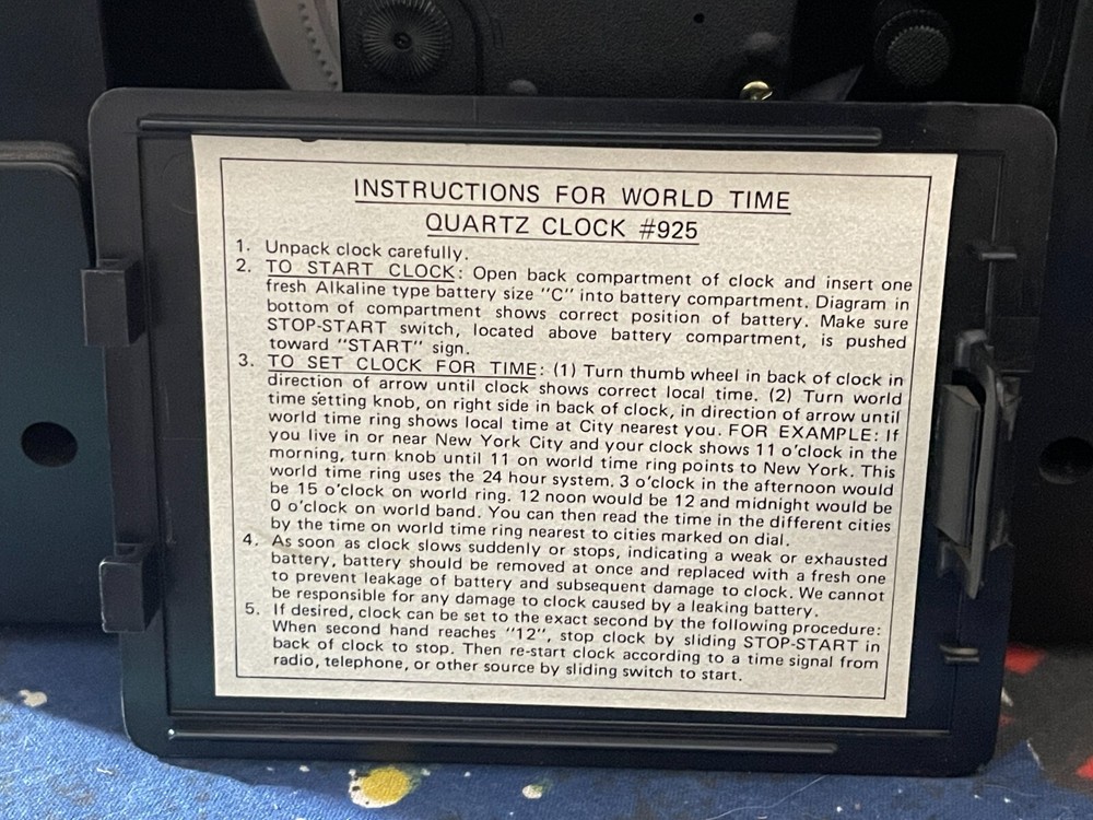 Linden Quartz World Time Clock "Citation" - Style No. 925