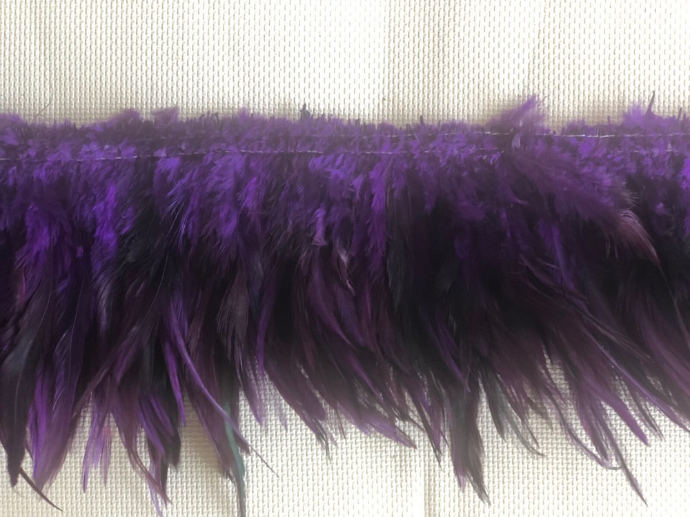 Deep Purple Feather Trim Saddle Hackle per Five (5) Yards