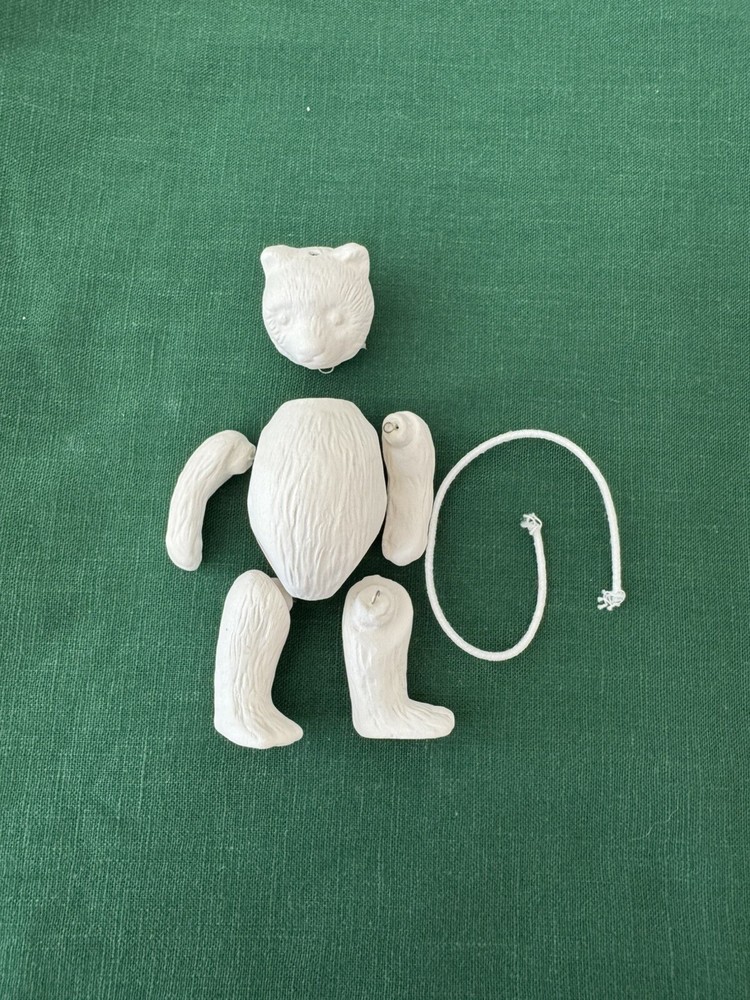 CERAMIC BISQUE READY TO PAINT 3D CHRISTMAS  BEAR DOLL