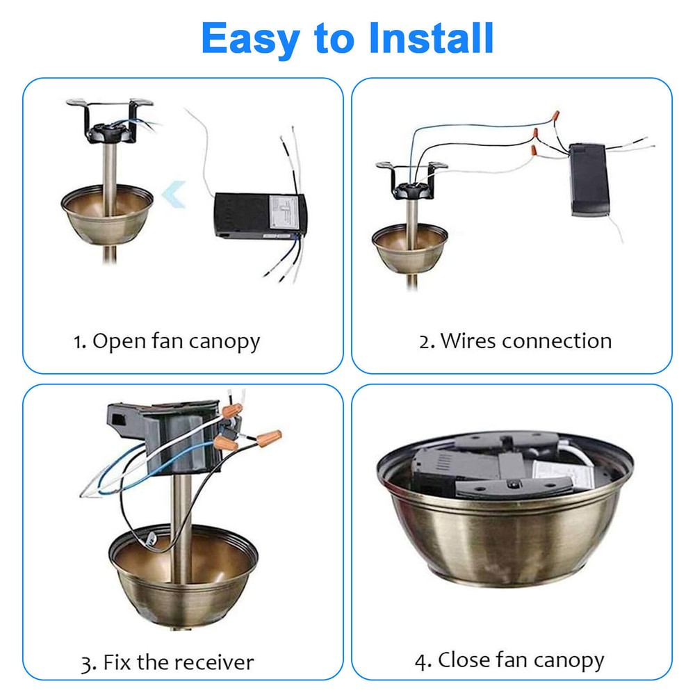 Universal Wireless 15M Timing Remote Control Receiver Ceiling Fan Lamp Light Kit