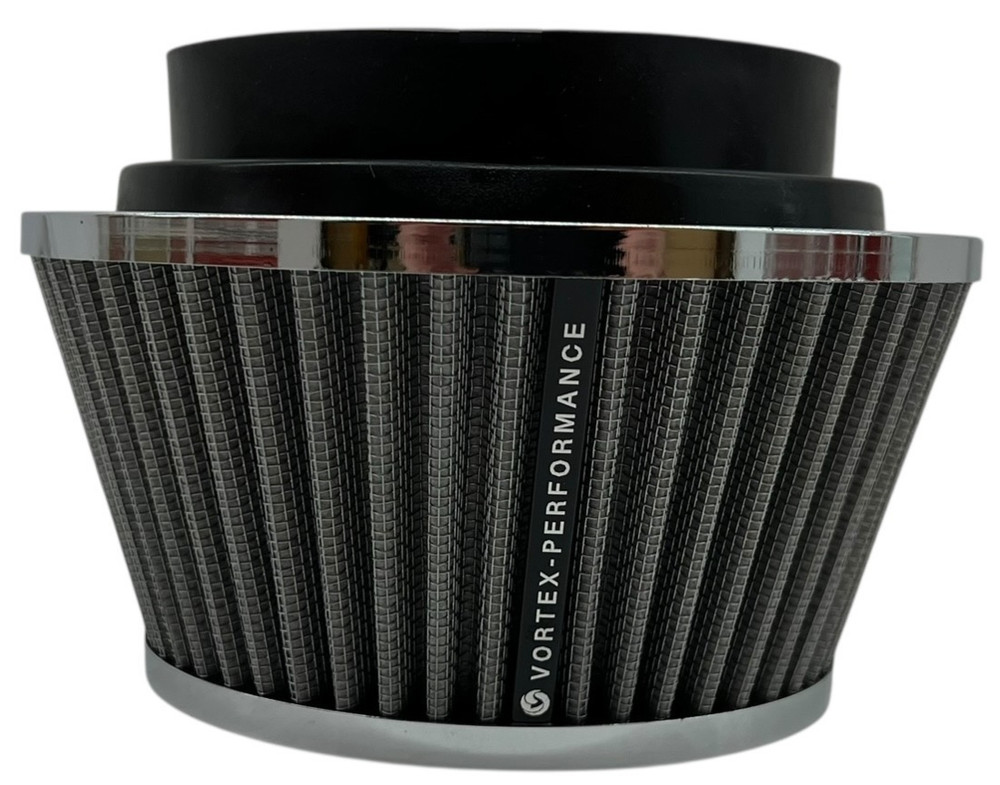 Short Cone Air Filter Adjustable 3 3.5 4 inch inlet High Flow small slim -SILVER