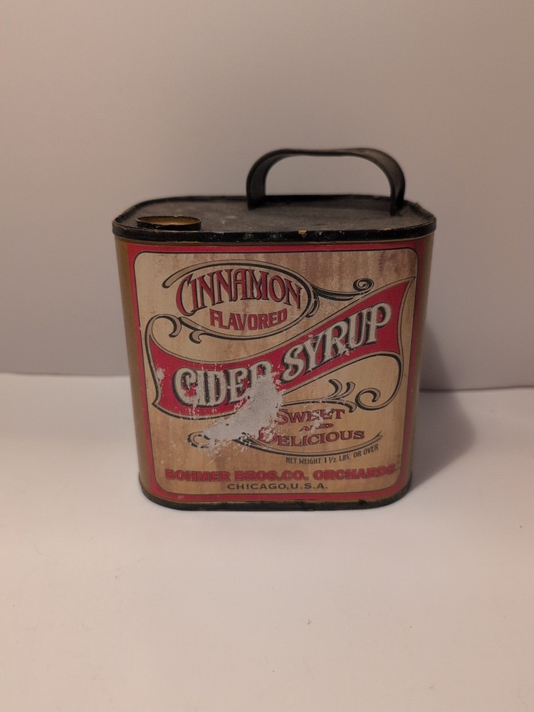 Cinnamon Flavored Cider Syrup Tin Bohmer Bros. Co. Orchards