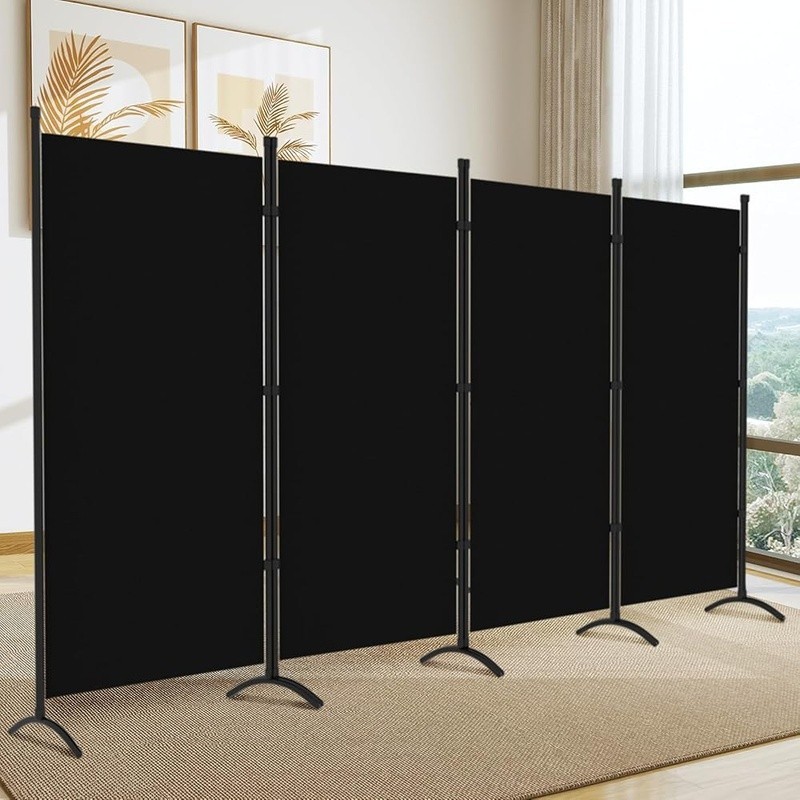 Room Divider 6FT Tall Folding Partition 4 Panel Portable Freestanding Screen