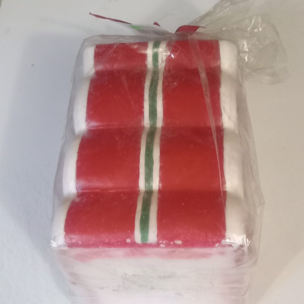 Christmas Ribbon Candy Candle 6" Tall