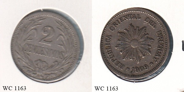 Uruguay 2 Centesimos 1909 Coin