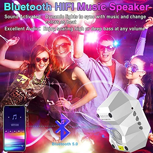 Star Projector with Bluetooth Speaker and Remote, Aurora Projector White