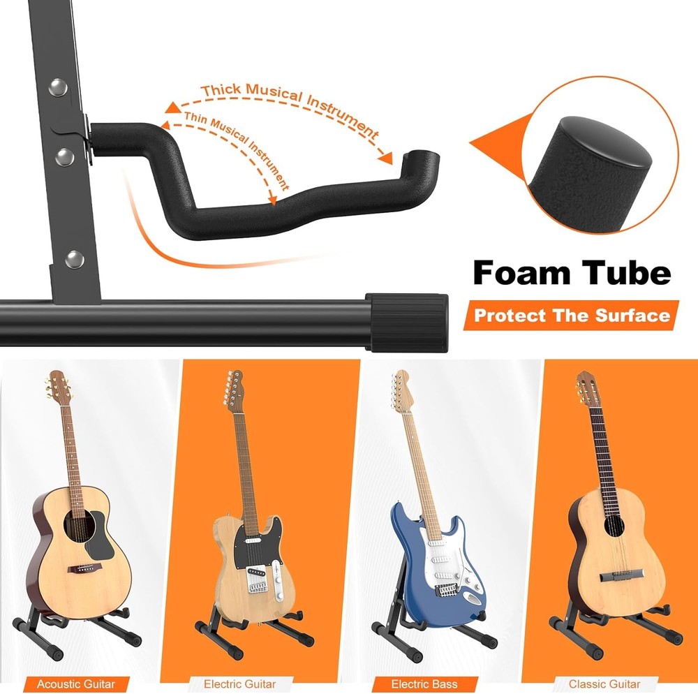A Frame Folding Metal Guitar Stand