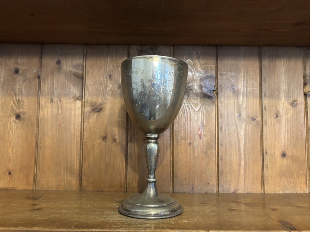 Medium/Large silver plate trophy, trophies