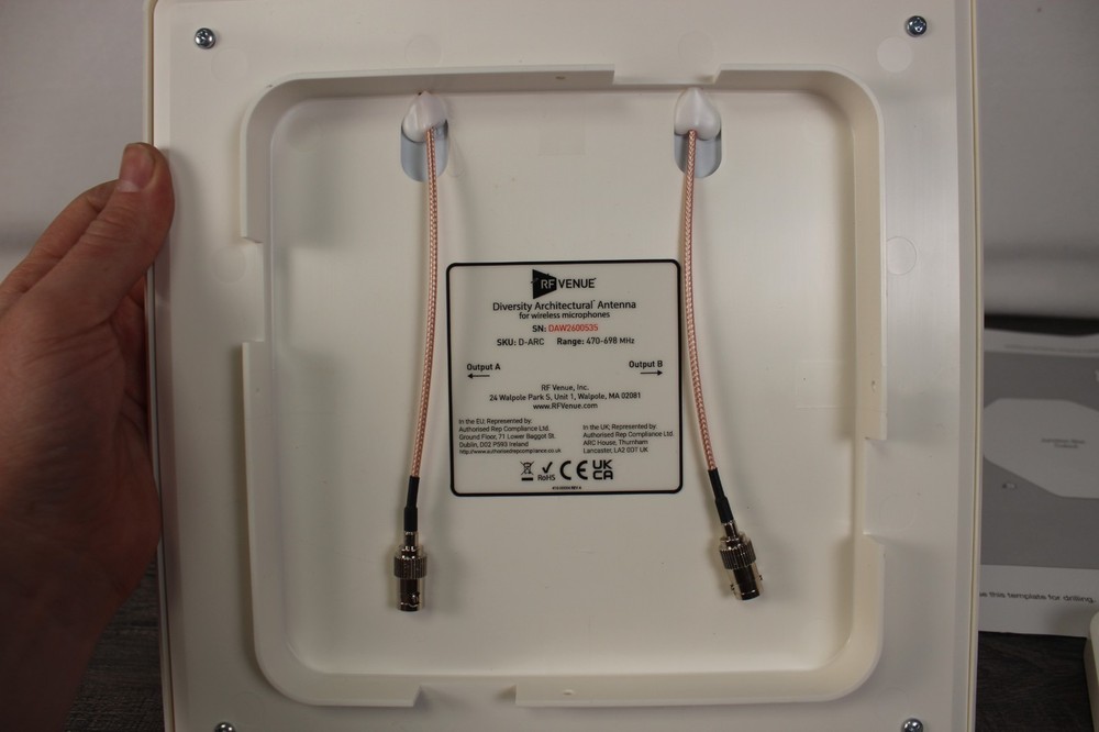 NEW RF Venue Diversity Architectual Antenna - Dual Loop- BNC - Open Box D-ARC
