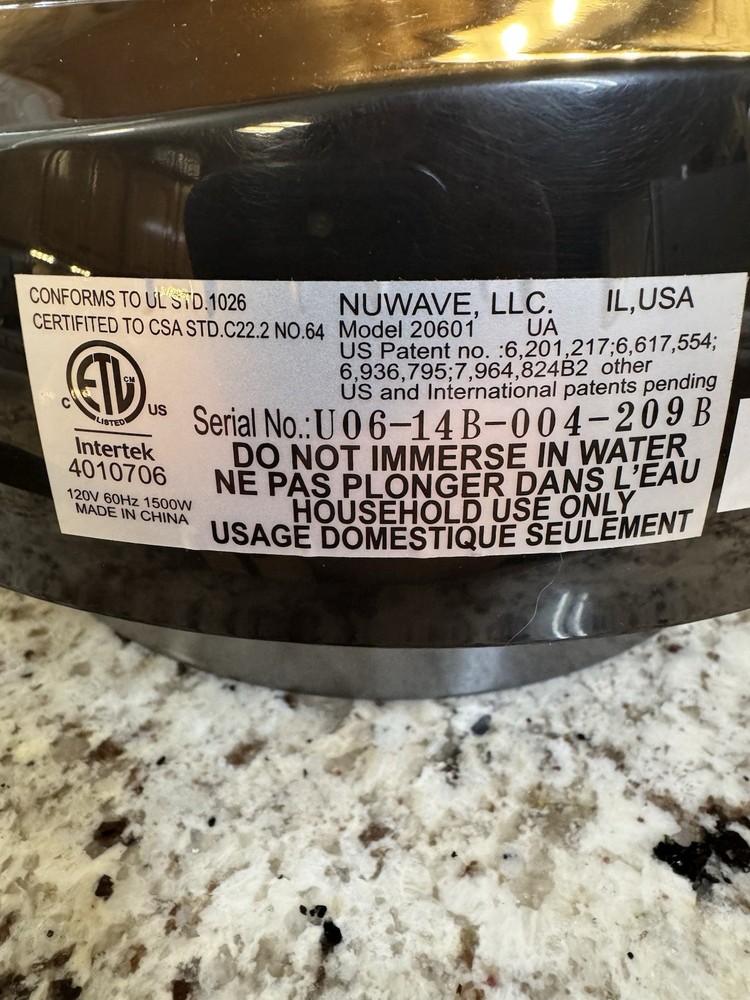 NuWave Pro PLUS Infrared Oven 20601 Replacement Motor Power Head