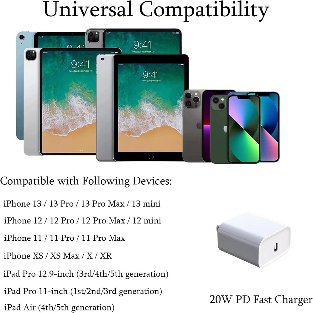 Lot 20W USB Type C Power Adapter Fast Charger Cube Block For iPhone iPad Android