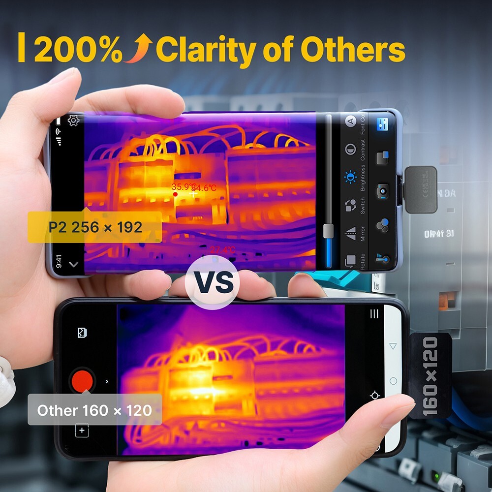 ±1.5℃ Most Accurate Thermal Imaging Camera for Android Phone HVAC Inspection