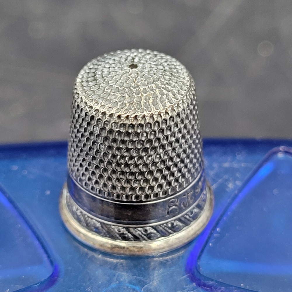 Antique Stern Brothers Slash Pattern Sterling Silver Size 8 Thimble
