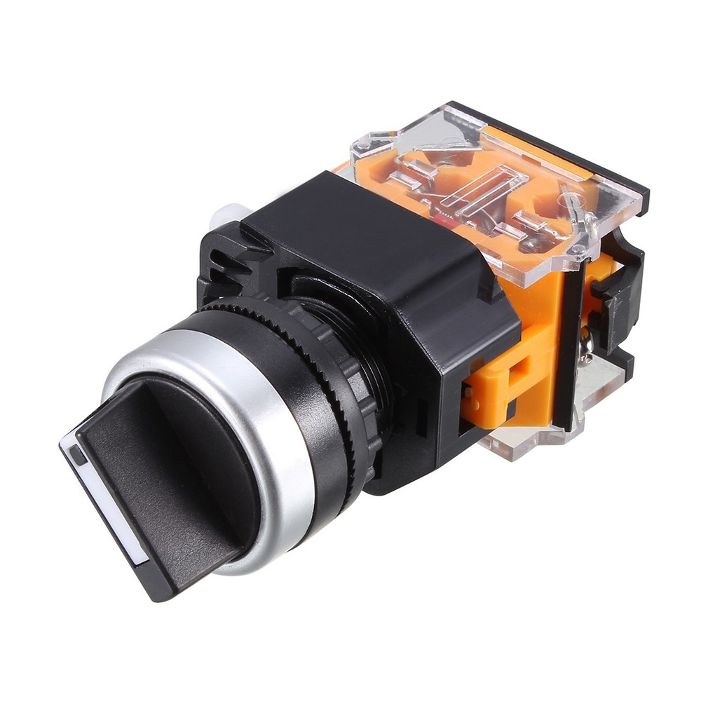 5pcs Latching Lock 2 Positions Rotary Selector Select Switch DPST 10A 22mm Hole