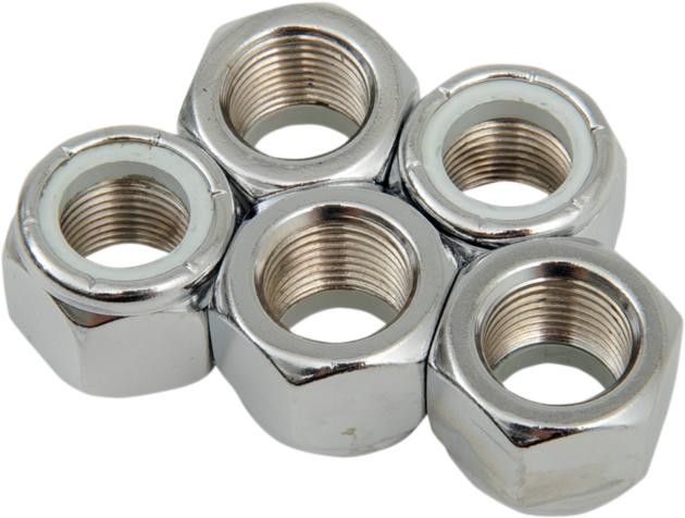 DS Chrome Motorcycle Nylon Insert Lock Nut 5-Pack 5/8"-18