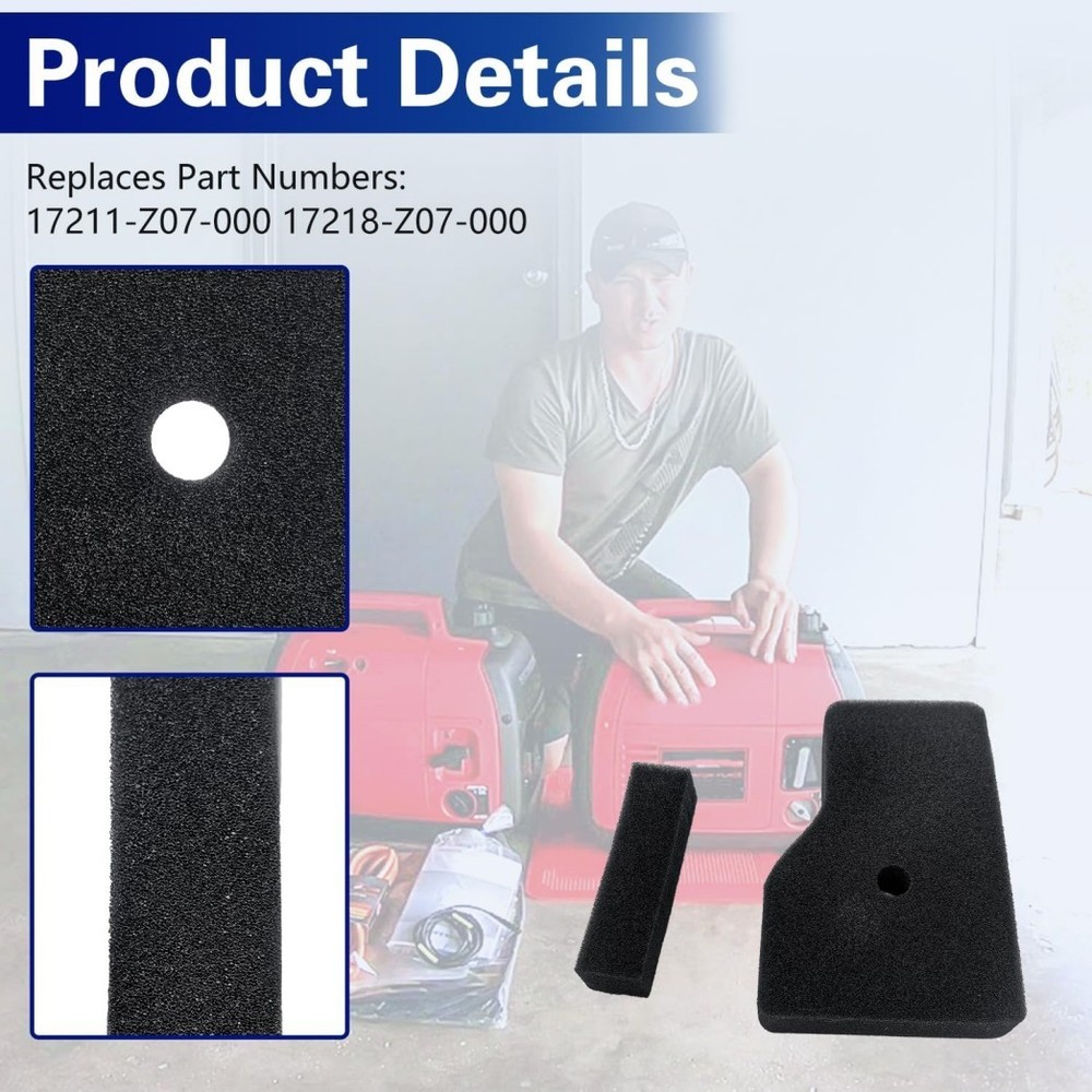 2-Pack Air Cleaner Element & Outer Filter for Honda EB2000i EU2000i Generators