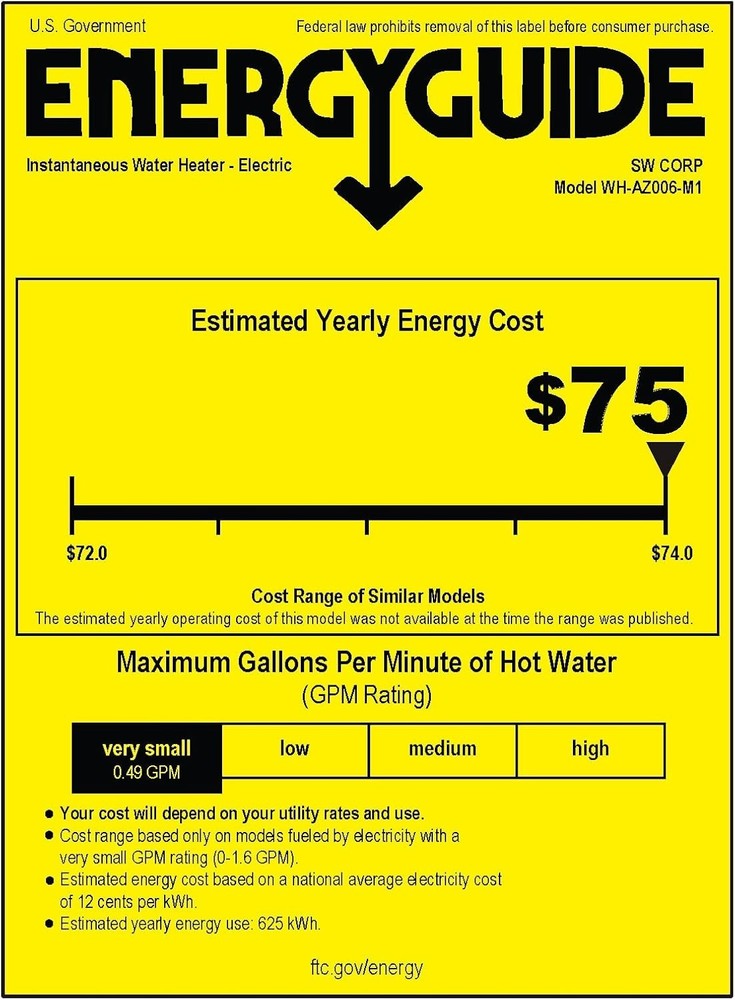 Envo 6 kW Electric Tankless Water Heater - Compact Efficient Hot Water Solution