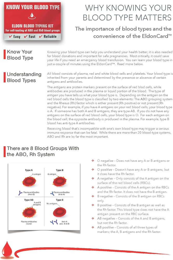 Blood Type Test Kit - Safe, Easy, and Accurate Results!