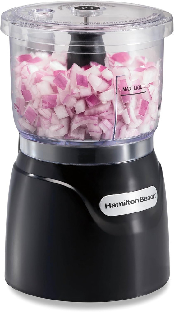 Hamilton Beach 3-Cup Electric Vegetable Chopper & Mini Food Processor, Black