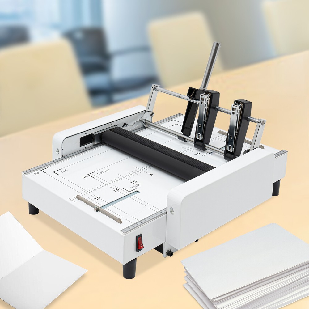 A3 Booklet Folding Binding Machine Paper Stapling Making Book Stapler Office 60W