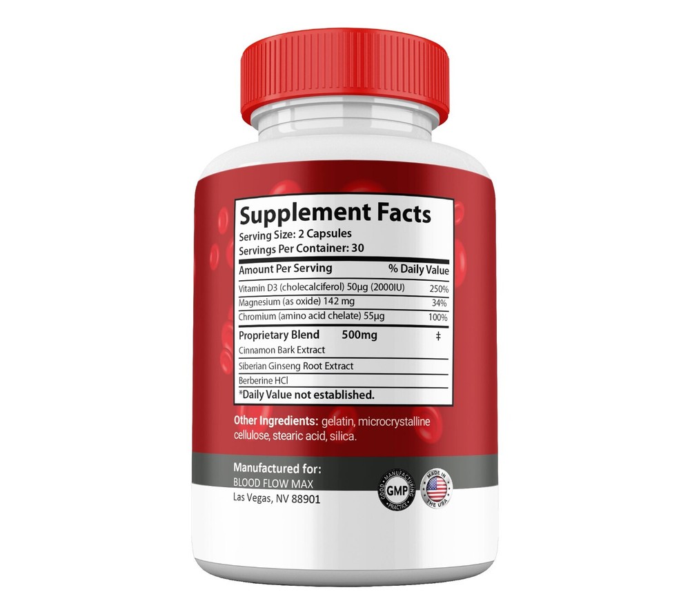 Blood Flow Max Capsules , Max Strength, BloodFlow Max Blood Support (2 Pack)
