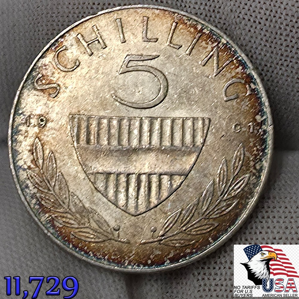 1961 AUSTRIA Silver 5 SCHILLING 5S