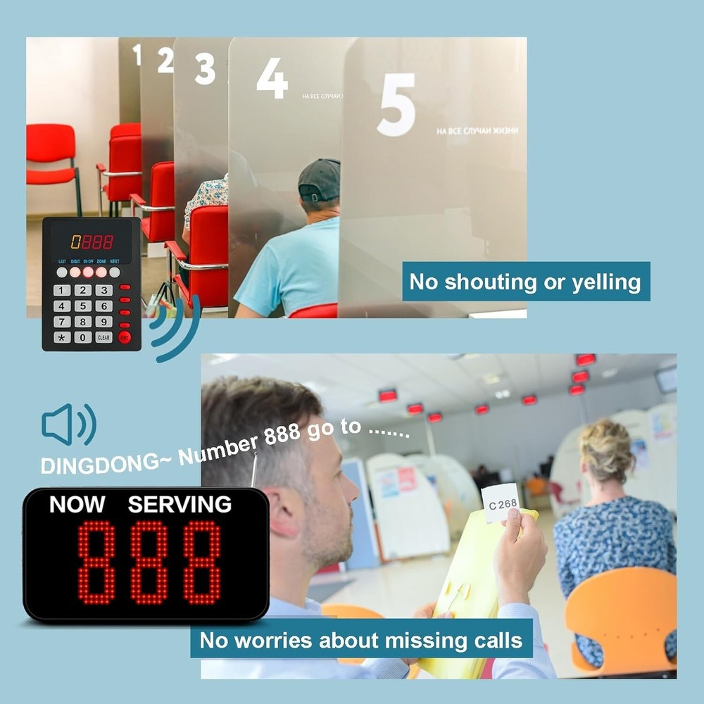 Wireless Pager Call System Take A Number Queue Calling Now Serving Que Managemen