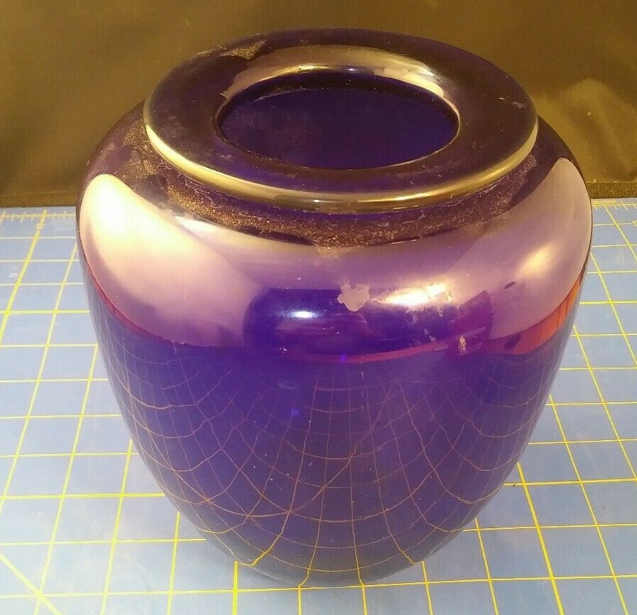 Blue Hand Made Vase. Storage Auction Find.