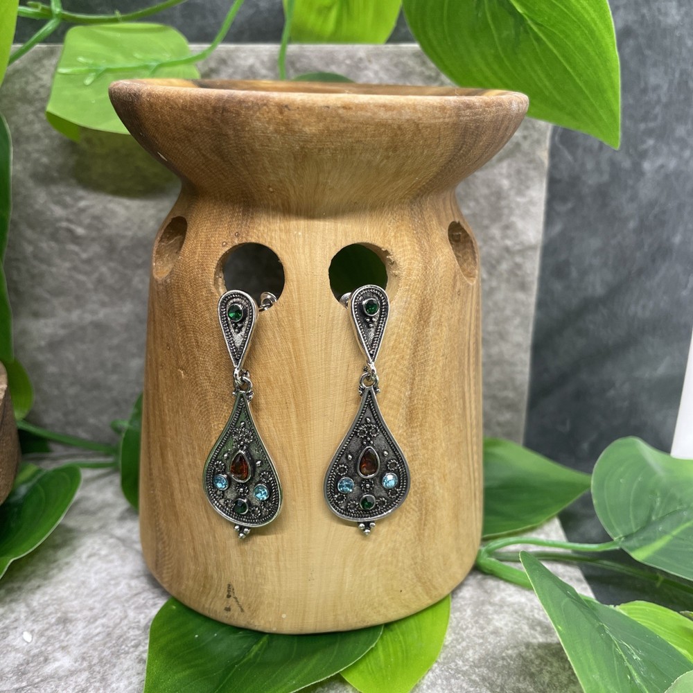 1.95” Silver-tone Bohemian Drop Dangle Earring Set New Free Ship C1919