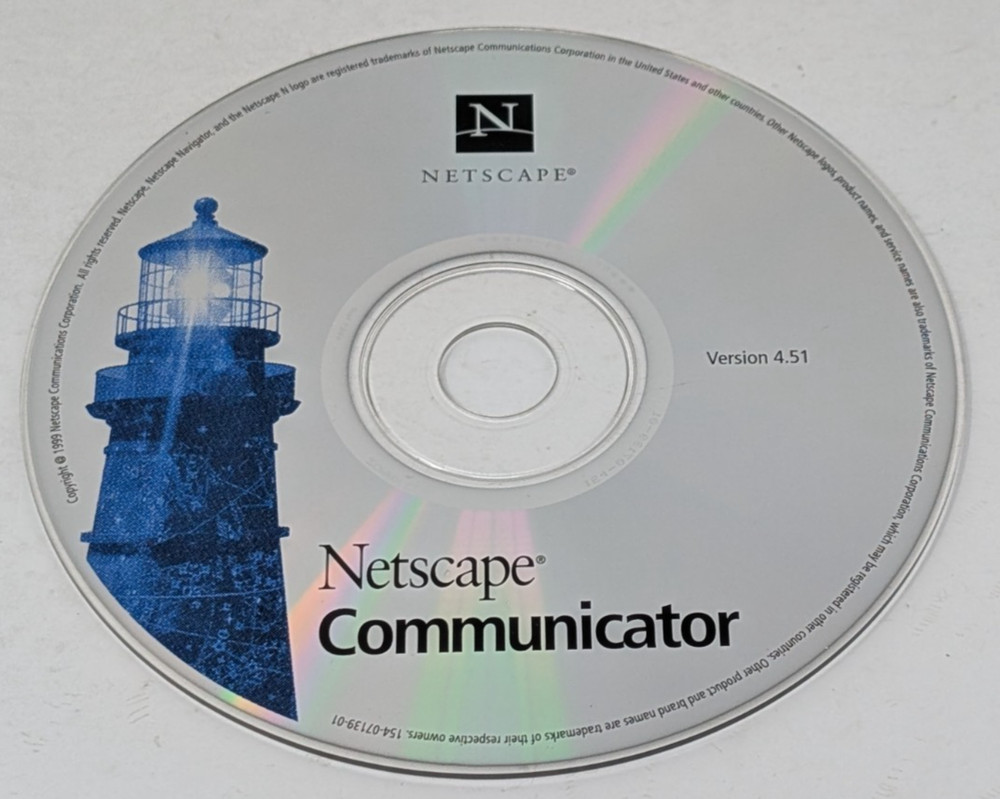 Netscape Communicator 4 Version 4.51 Internet Browser Software Vintage 1999 CD