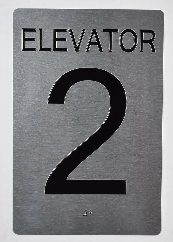 Elevator 2 Sign Silver - ( Brush Silver 6X9)-REF24-1027