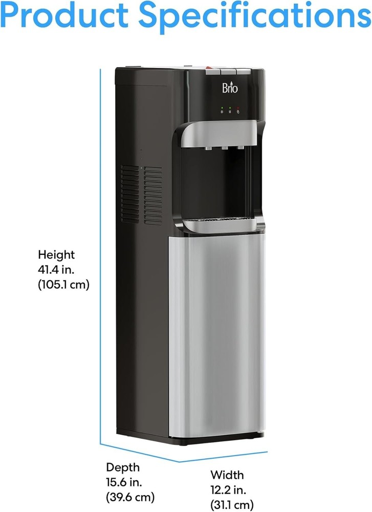 Bottom Loading Water Cooler Dispenser for 5 Gallon Bottles - 3 Temperatures with