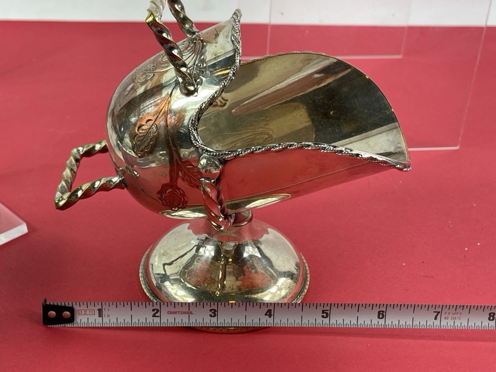 Vintage Silver-Plated Sugar Scuttle Bowl 6" Tall