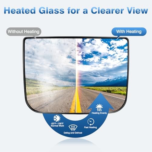 Lower Heated Side Mirror Glass Compatible with 2008 Lower Side Mirror Glass