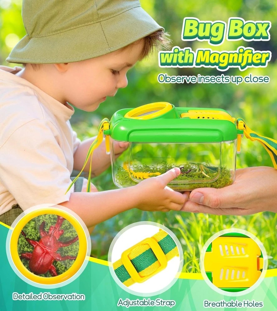 Bug Catcher for Kids, 17 PCS Bug Catching Kit with Bug Collector Toy Bugs But