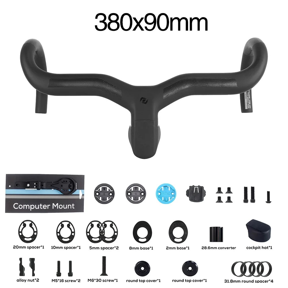 Carbon Road Bicycle Integrated Handlebar Fully Internal Cable Di2 Matte Black