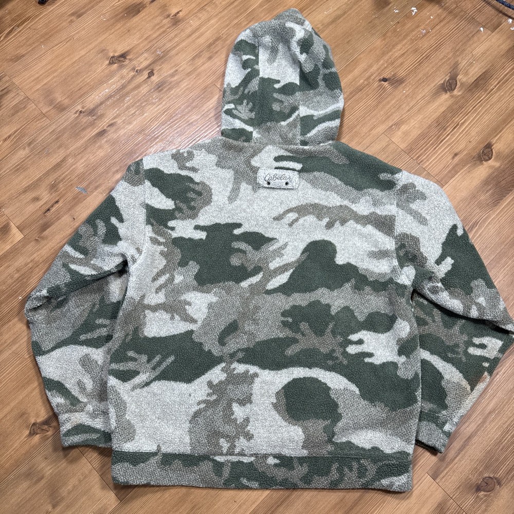 Cabela's Wooltimate WindShear Hooded Pullover Jacket Outfitter Camo Large