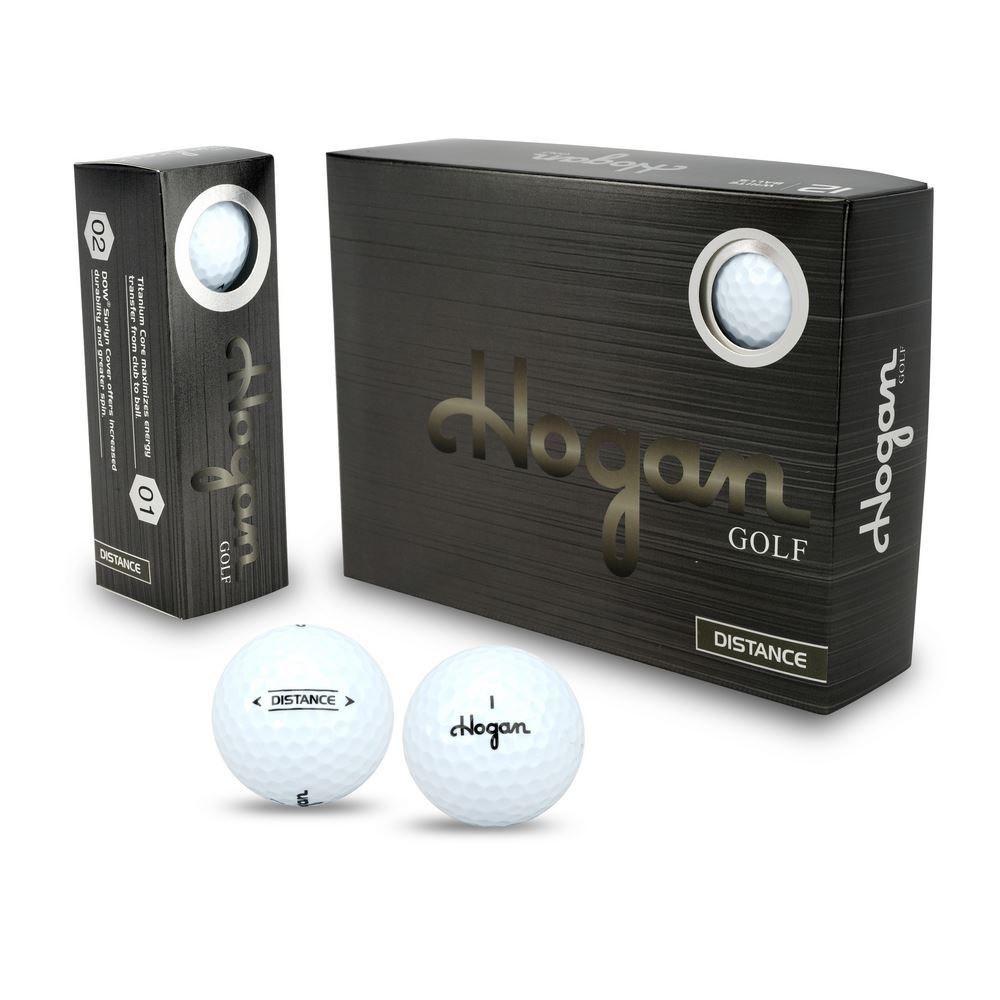 HOGAN Distance 2 Piece Golf Balls, 12 Pack