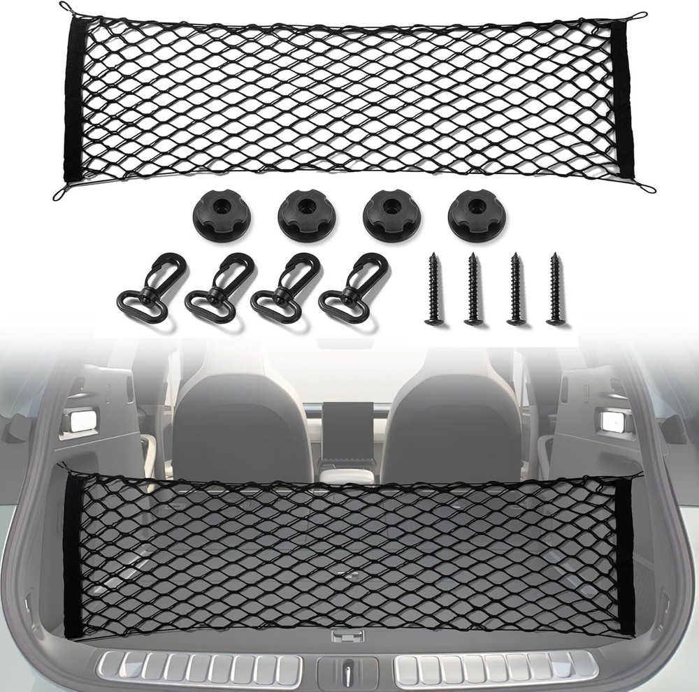 Cargo Net Stretchable  Adjustable Elastic Trunk Storage Net with Hook for SUV
