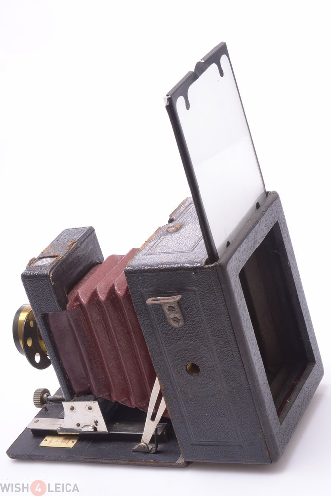 ✅ MAZO 9X12CM FOLDING MODIFIED CAMERA, RED BELLOWS, UNBRANDED LENS
