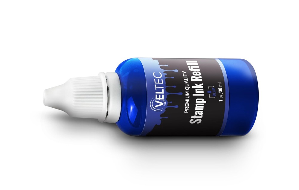 Self-Inking Stamp Refill Ink Squeeze Bottle – 1 oz. Blue