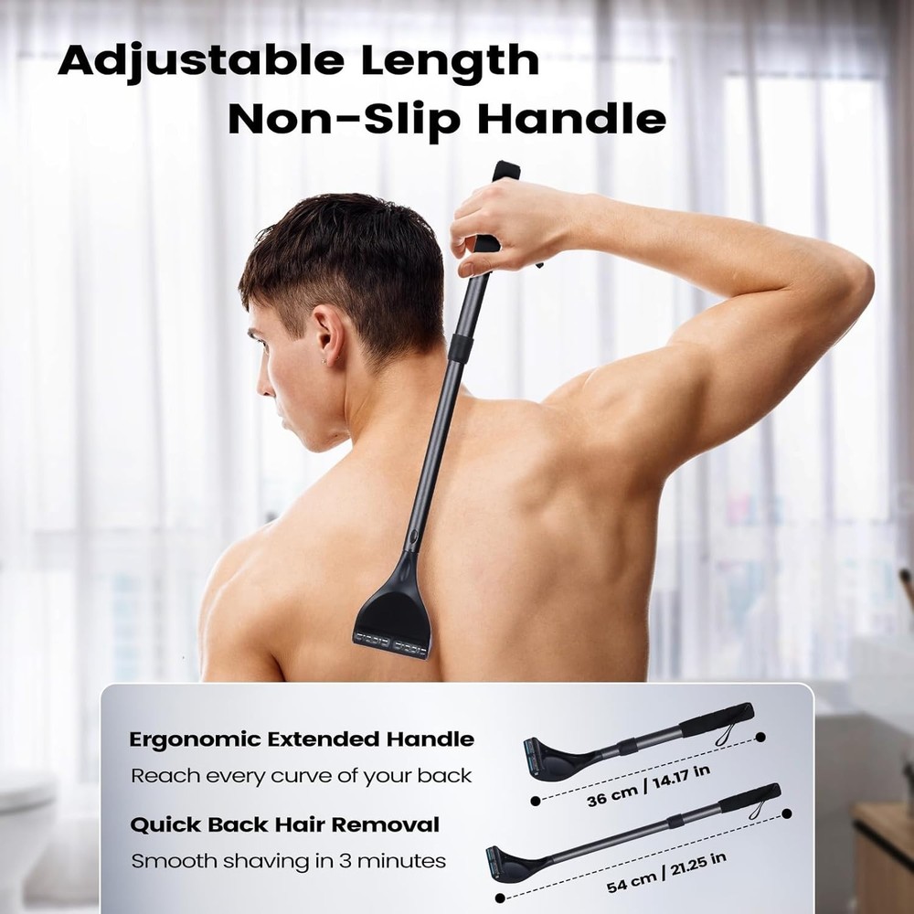 Retractable long handle remove back hair 22 Inches. Body Shavers