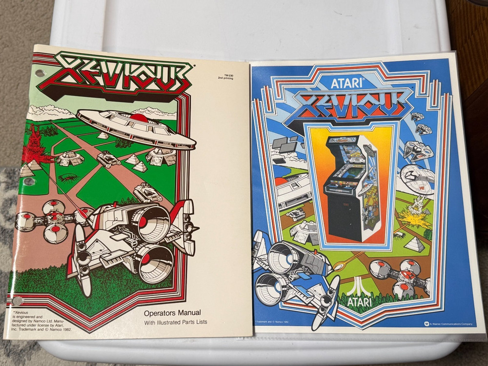1982 ATARI FACTORY ORIGINAL XEVIOUS  OPERATORS  MANUAL W/FLYER