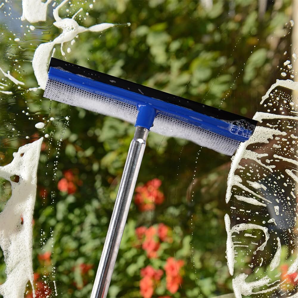 72 Window Squeegee for Window Cleaning - Long Handle Window Cleaner Tool with R